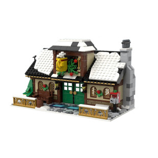 Moc: C2686 Modular Winter Village Cafe 1002 Parts Full Set