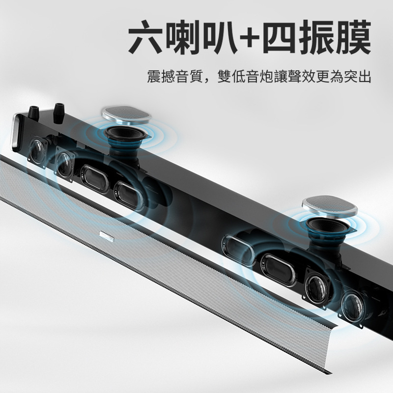 エコーウォールスピーカー ワイヤレスBluetoothスピーカー テレビ プロジェクター ロングサウンドバー サブウーファー ライブ配信対応 ホットセール|undefined