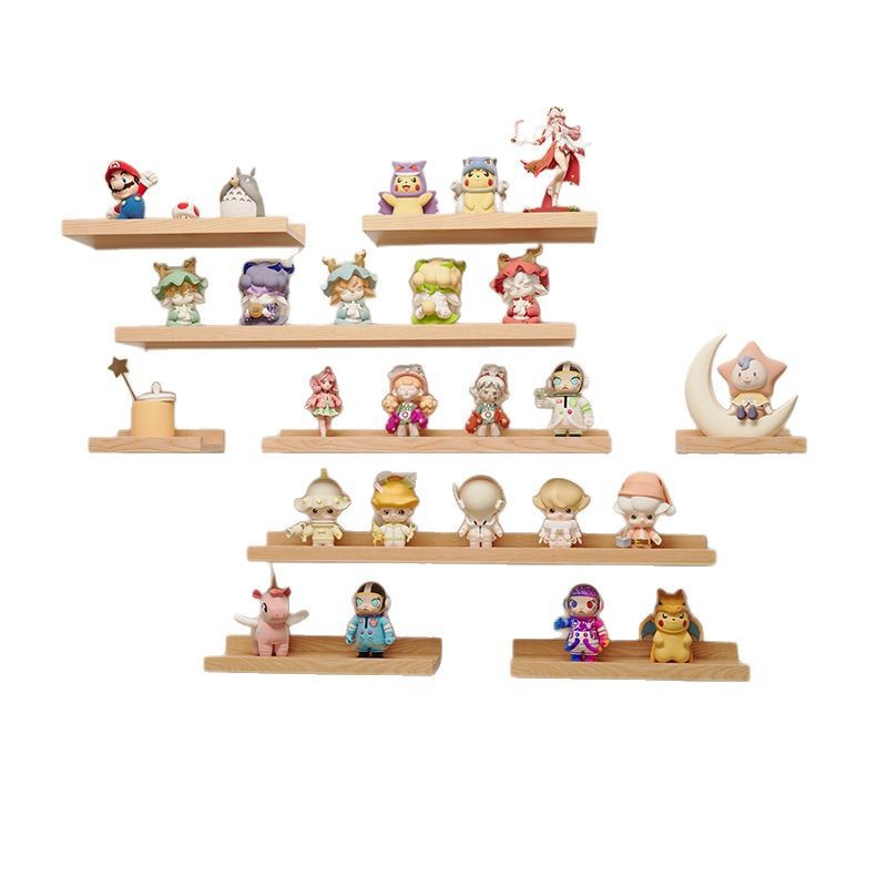 Estante de exhibición de caja ciega Estante de almacenamiento para pared de madera maciza en la pared Estante de almacenamiento de tablero de una sola palabra