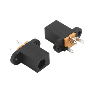 Dc-007 Socket Earless Square Vertical Dc Dc Female Socket 3513 Round Pin Dc-008 High Ear Power Socket