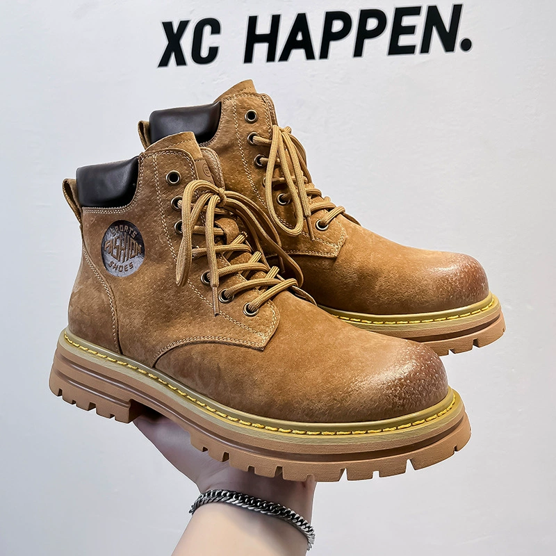 Большие сапоги Martin сапоги мужская обувь 2024 новый высокий тренд большой желтый сапоги британский стиль ретро альпинизм уличные сапоги