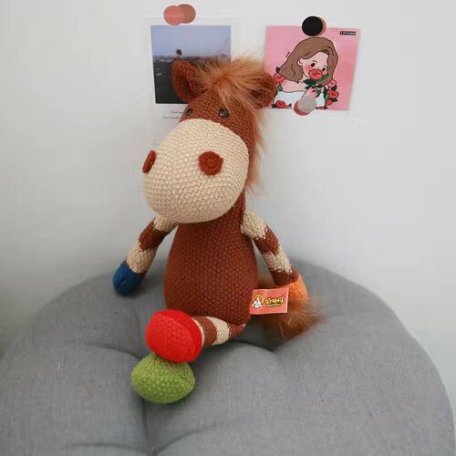 Seven types of knitted wool animals, comfort dolls, plush toys, deer dolls, sleeping pillows, children's room decoration