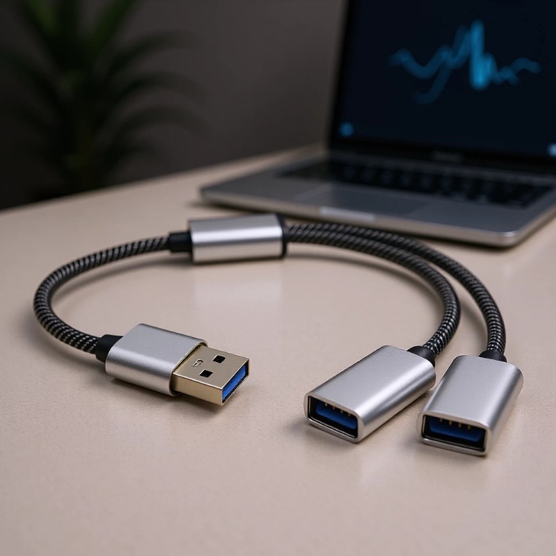 USB HUB扩展坞 一拖二USB2.0接口扩展器分线器支持电脑/车载/充电