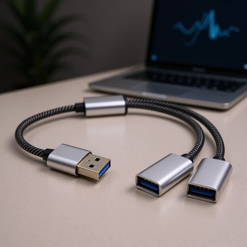 USB Hub Docking Station, One-To-Two Usb2.0 Interface Expander Splitter, Supports Computer/Car Use/Charging