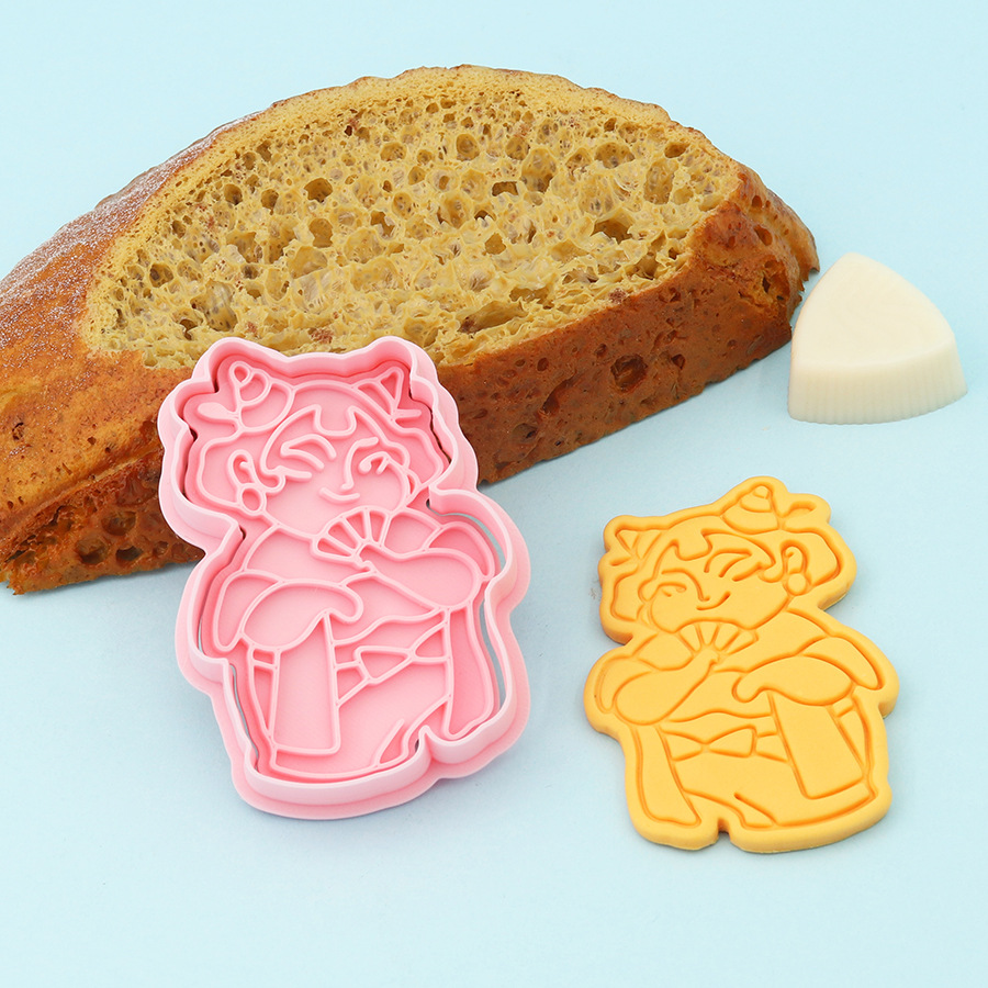 Molde de galletas de Nezha simulado, herramientas de repostería con diseños de dibujos animados de Ao Bing, Ao Guang, Shen Gongbao, Shijin y Bestia del Límite de la Emperatriz