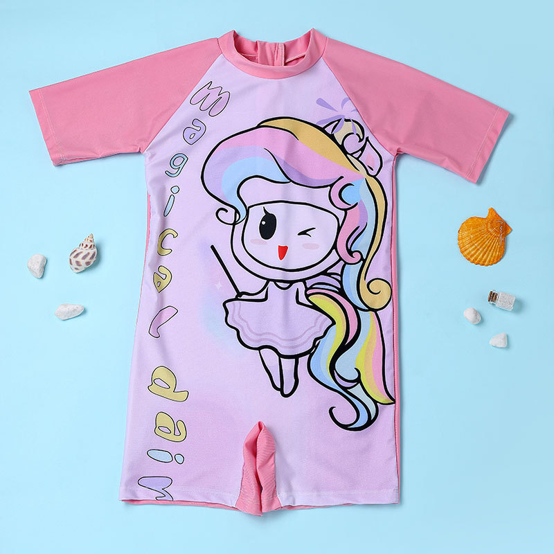 Traje de baño para niños y niñas de una pieza pequeño mediano y grande traje de baño para niños bebé infantil estudiante de dibujos animados traje de buceo traje de baño