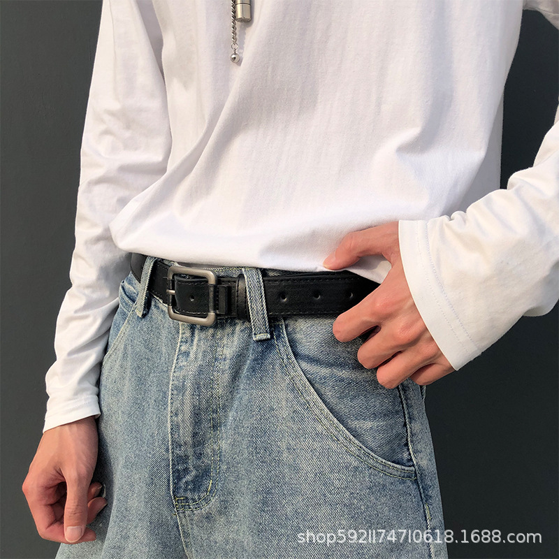 Nuevo cinturón de hombre estilo coreano moda simple pantalones cinturón estilo de calle Internet rojo mismo estilo ins Hong Kong estilo personalizado pantalones de hombre cinturón