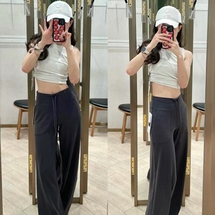 Lulu Original High Version Still Women's Sports Drawstring Pants Draped Loose Wide-Leg Pants