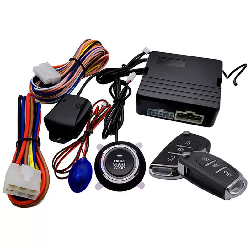 改装一键启动远程遥控钥匙振动感应跨境 car alarm报警汽车防盗器