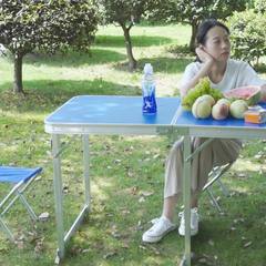 戶外摺疊桌鋁合金摺疊桌椅便攜式擺攤桌可摺疊桌子展業宣傳野餐桌