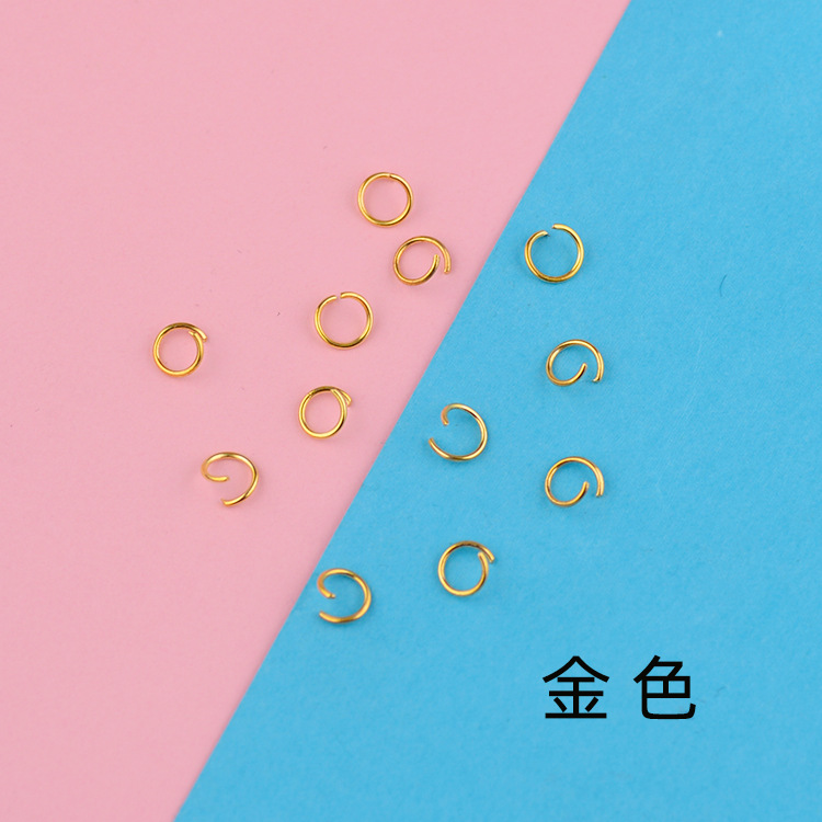 DIY pintura color anillo abierto anillo de conexión de metal hecho a mano solo anillo pulsera collar de color caramelo llavero material