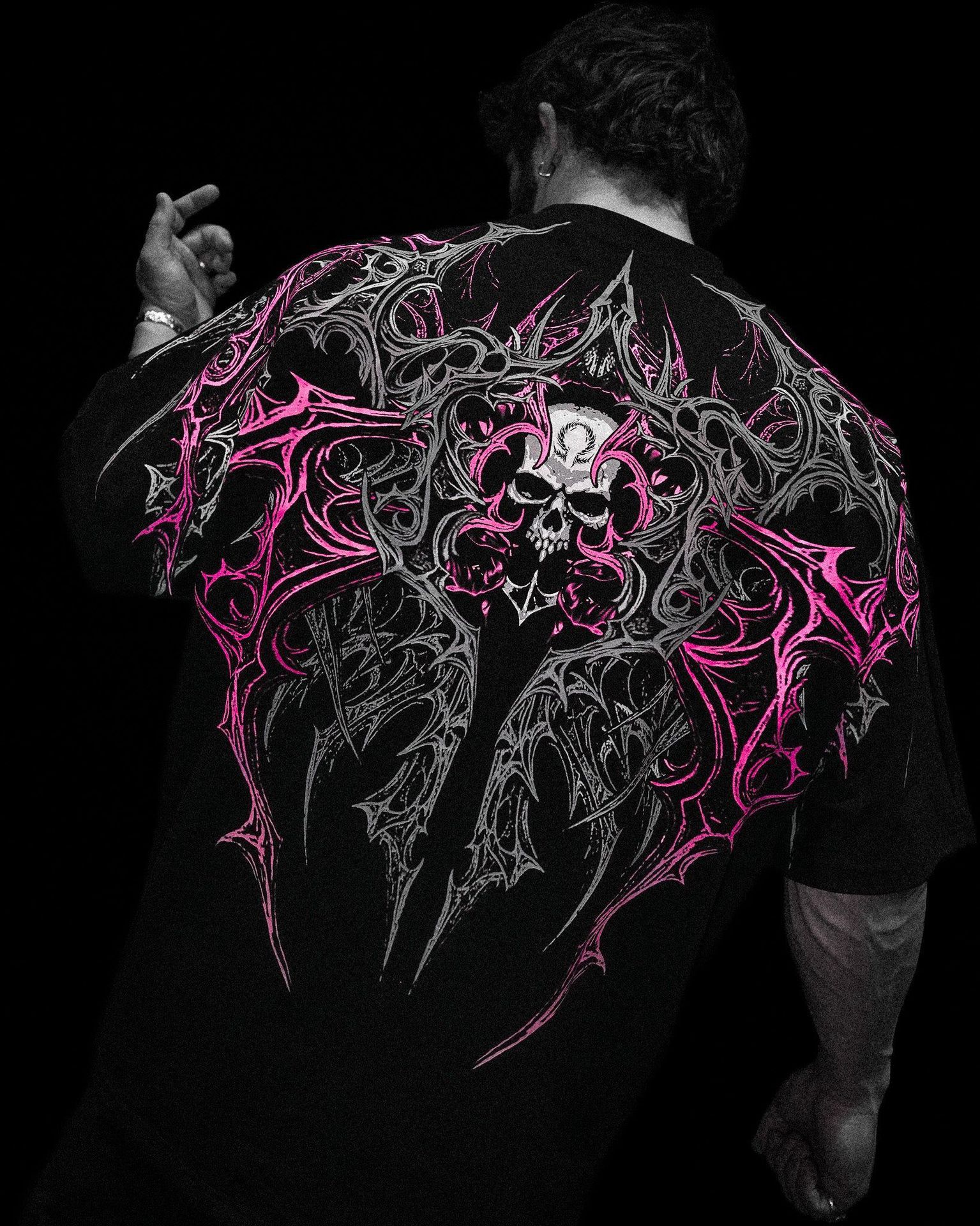 Breathedivinity American-style Trendy Men's Oversized T-shirt, Sporty Casual Fashion, Cotton Printed Short Sleeves 008_viptrois.com
