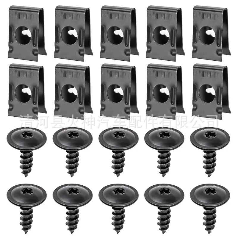 Processing Customized Car Self-Tapping Screws Fastener Set Metal U-Shaped Gasket Self-Tapping Screws for Automobiles Motorcycles