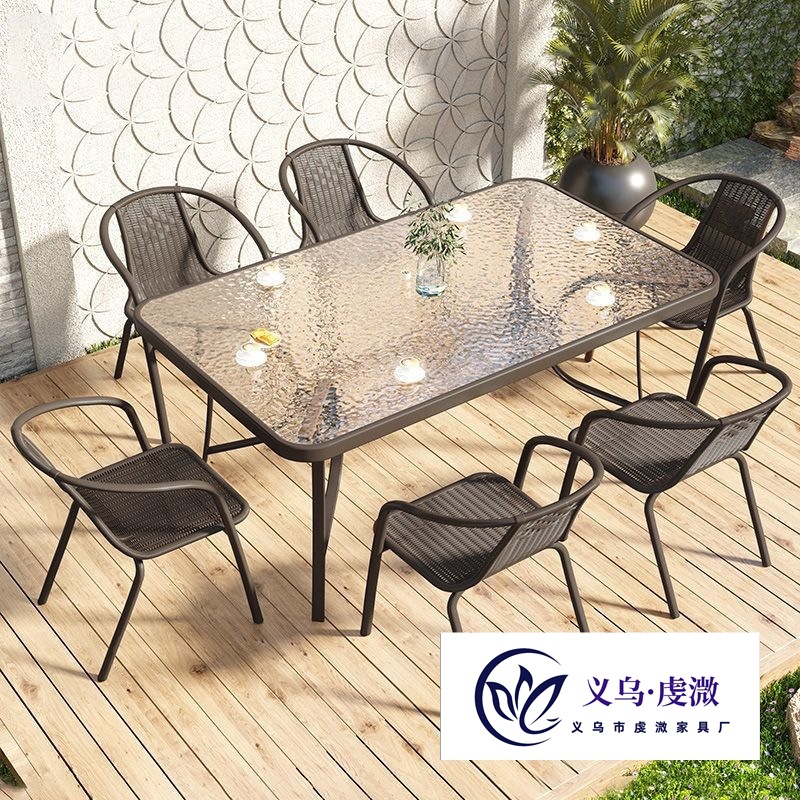 Outdoor Tables and Chairs, Balcony Open-Air Table and Chair Set, Small Garden Modern Wrought Iron Tables and Chairs, Small Coffee Table, Outdoor Courtyard Tables and Chairs