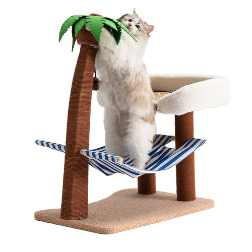 Coconut Tree Small Island Cat Climbing Shelf Cat Nest Claw Column Cat Tree Integrated No Land Occupying Sisal Claw Grinding Cat Supplies Cat Climbing Shelf 