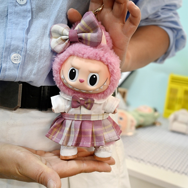 洋服のみ】ペンダント LABUBU 洋服 春スイートサスペンダースカート 17CM ラブブ着替えサスペンダースカート おしゃれ|undefined