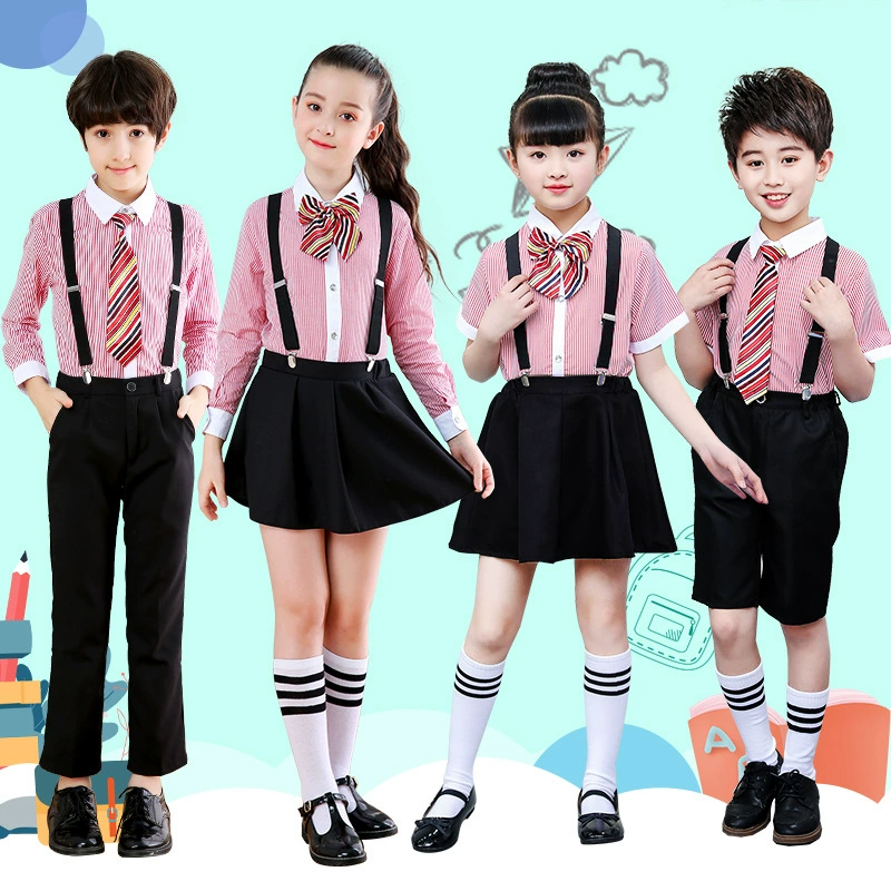 Детский костюм хора Брюки на подтяжках в британском стиле для учеников начальной школы Хор для учеников средней школы костюм хора