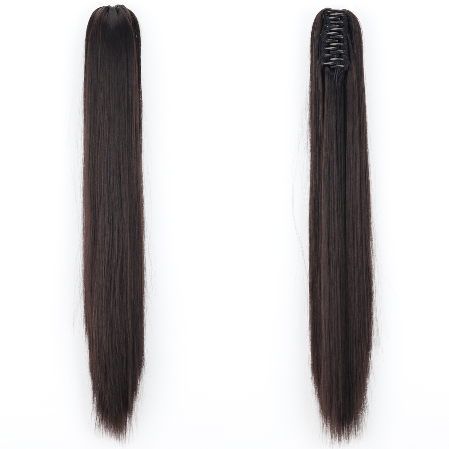 Dugi ravni sintetički rep s kopčom za kosu_voghion.com