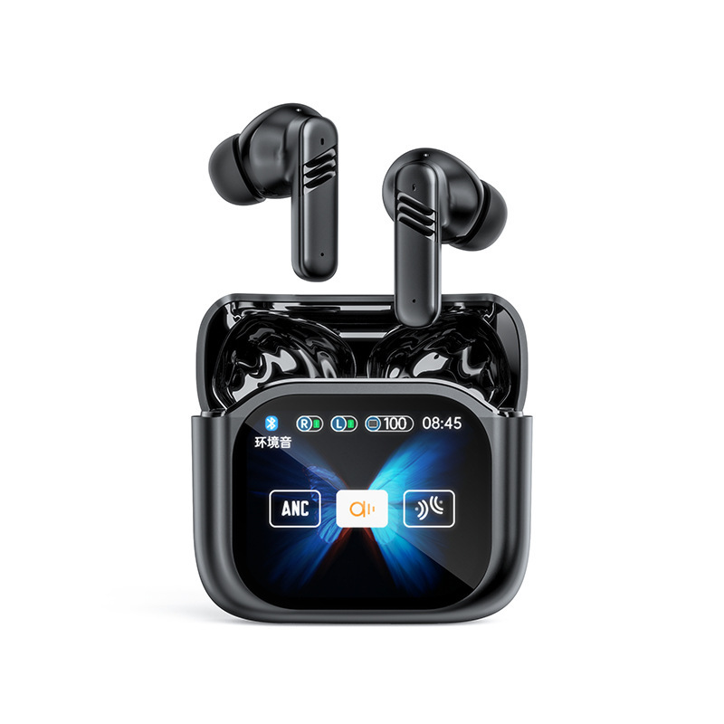 国境を越えた人気のワイヤレスノイズキャンセリングBluetoothヘッドセット、長時間装着しても痛くない、スマートカラースクリーンインイヤーBluetoothヘッドセット、長いバッテリー寿命|undefined