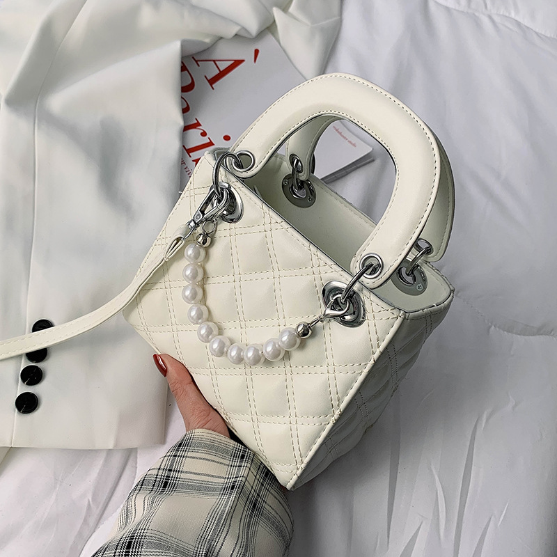 De alto grado francés nicho bolsa 2021 nueva moda rombo perla bolso bandolera Diana bolsa