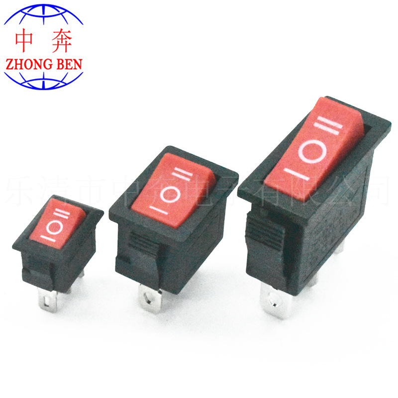 KCD1 KCD11 KCD3 三脚三档 红色 船型开关 3脚3档 红色电源开关