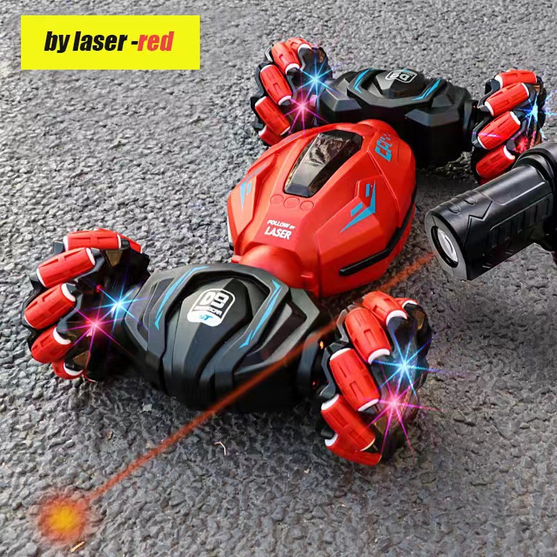 Coche de Transformación con Control Remoto por Gestos - Con Efecto de Luz y Spray, para Niños