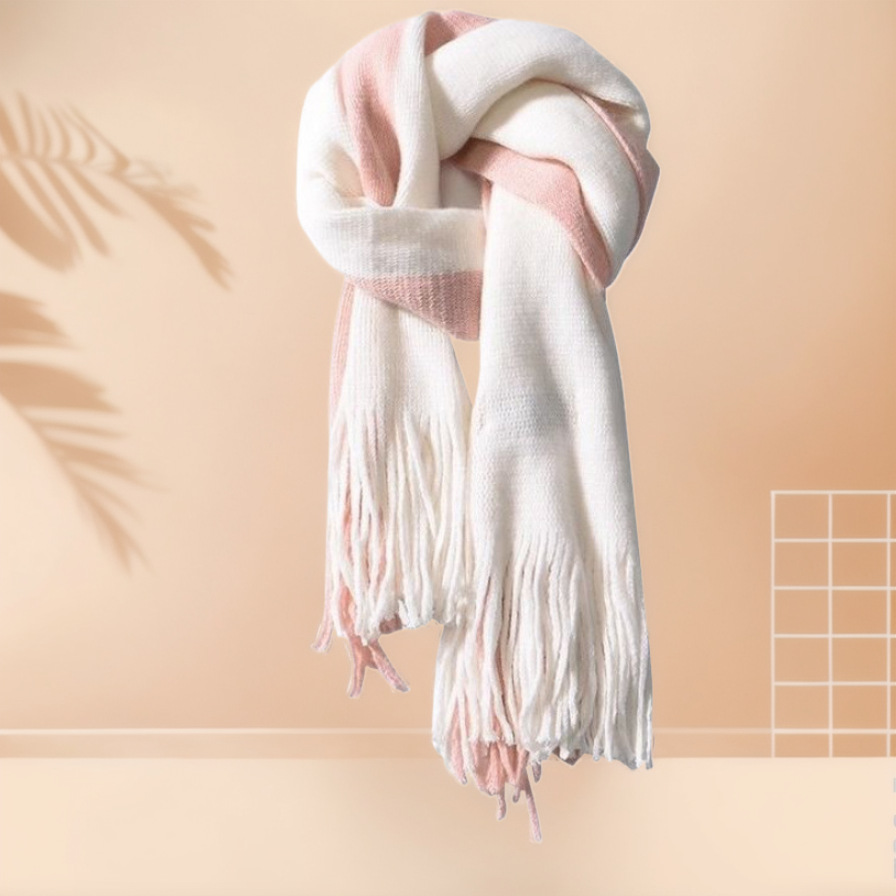 Szalik damski jesień i zima 2025 Nowy kolor dopasowany pogrubiony wydłużony modny wszechstronny szalik studencki prosty para_voghion.com