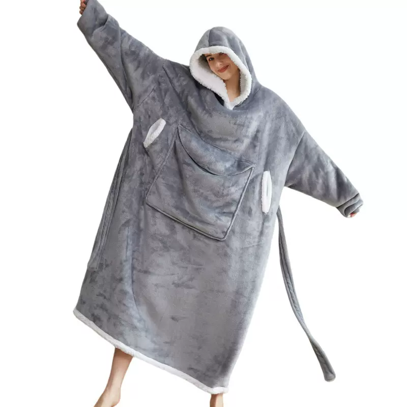 wearable blanket法兰绒懒人毯连帽懒人衣电视毯懒人卫衣tv毯睡衣