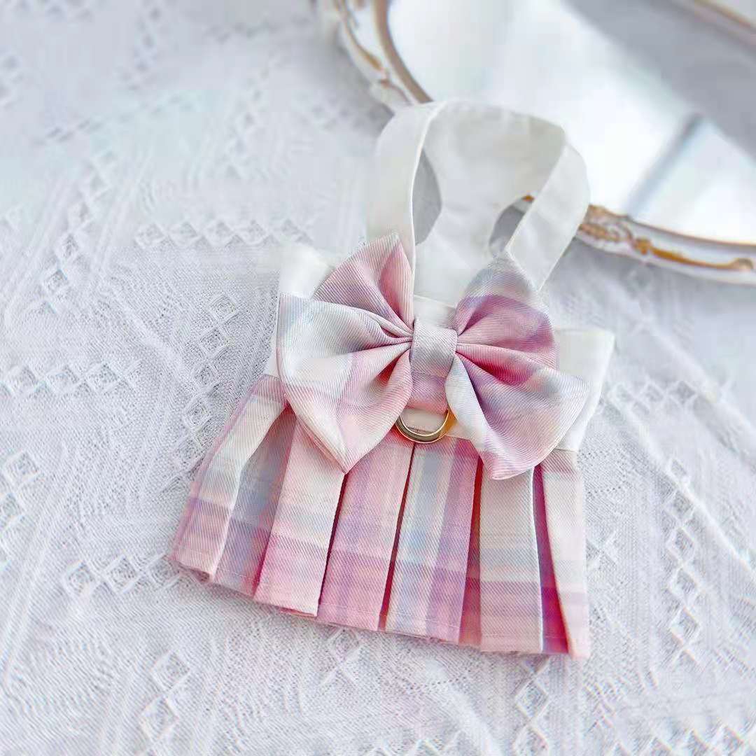 Pet dog clothes, vest type traction clothing, small dog Teddy Bichon, outdoor harness, dog leash