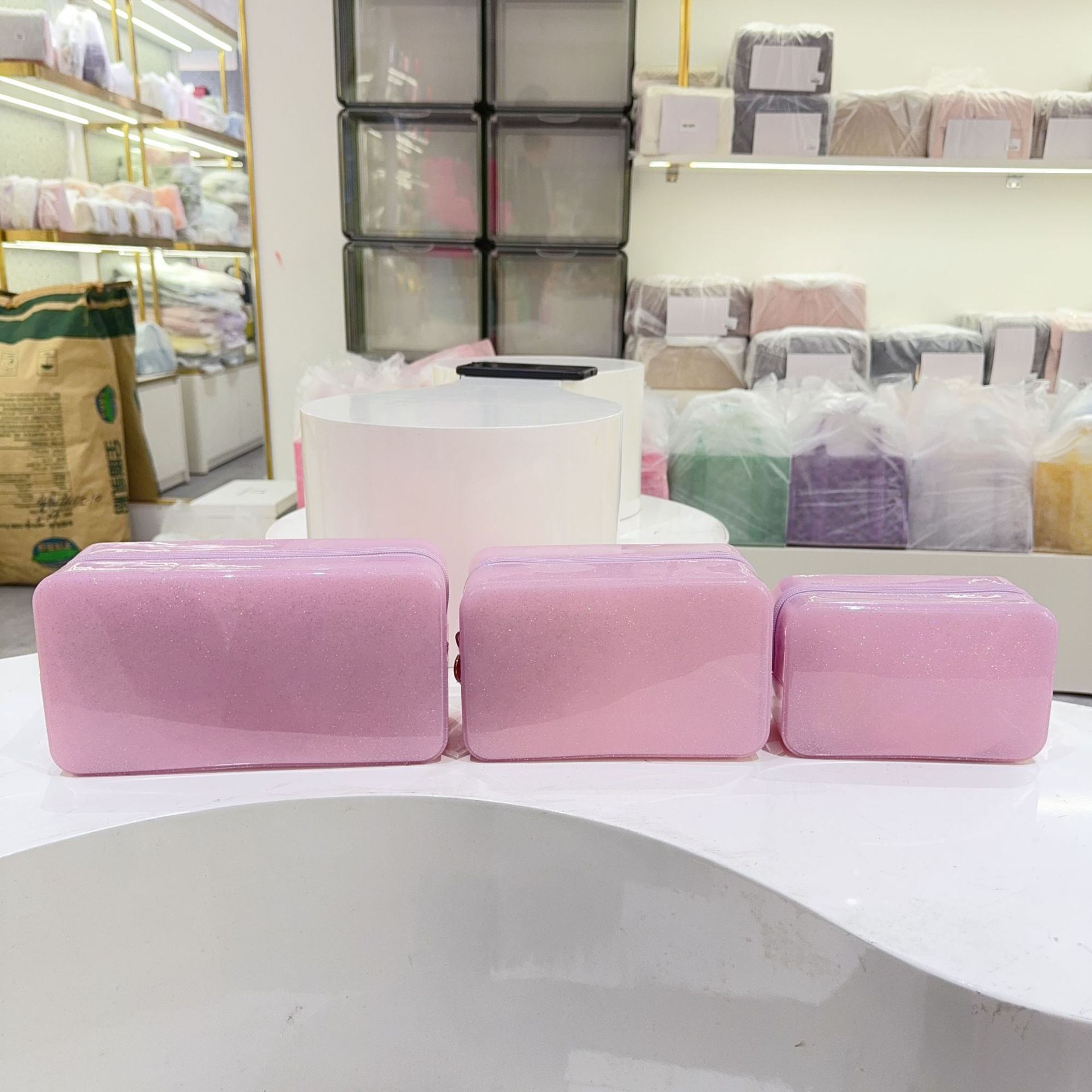 PVC Solid Color Sewing Thread Square Clutches display picture 3