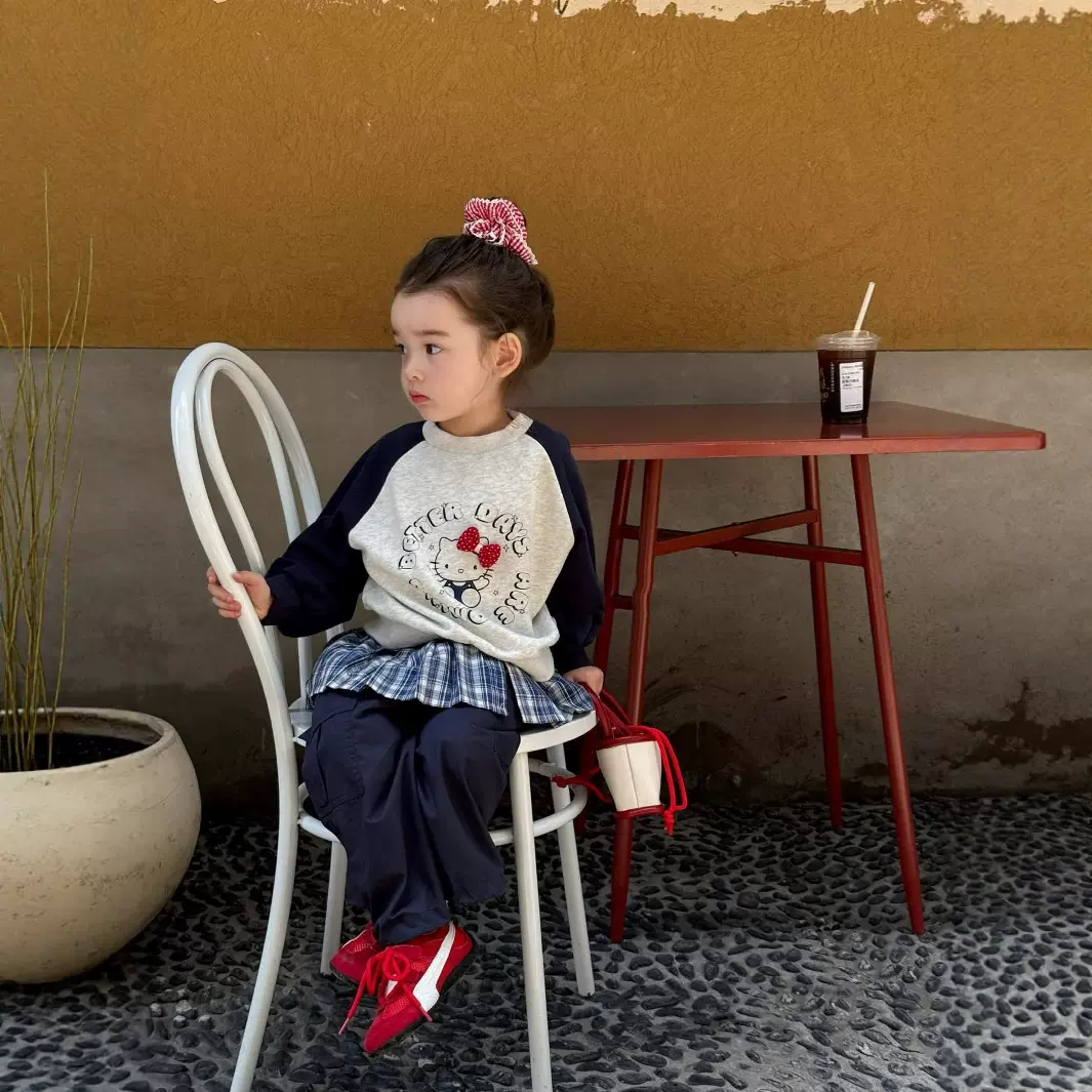 DZ25307女童童套装2025秋季新品卡通上衣屁帘长裤