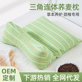 Triangular Cervical Spine Pillow Buckwheat Shell Household Cervical Spine Sleep Traction Pillow Adult Removable One-Piece Buckwheat Pillow
