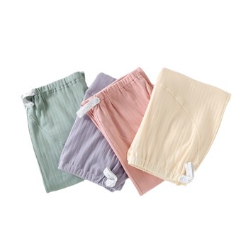 孕妇裤子不勒肚子秋冬新款纯棉托腹可调节纯色外穿直筒阔腿家居裤