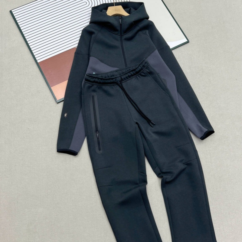 24SS hombres otoño e invierno marca compartida calle cremallera chaqueta con capucha pantalones rectos traje deportivo y casual image 23
