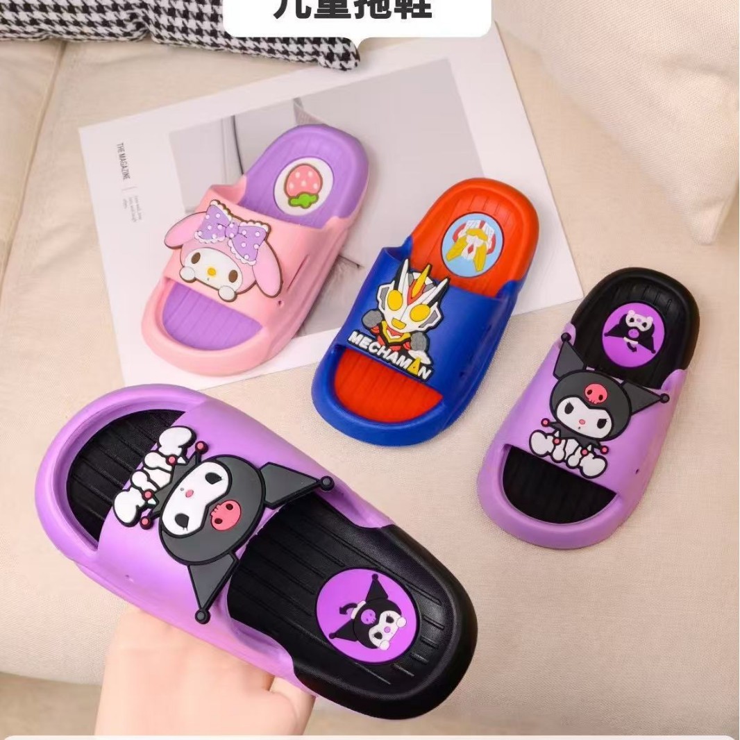 25 new children's slippers summer cute pvc soft bottom integrated sandals home bathroom baby slippers wholesale
