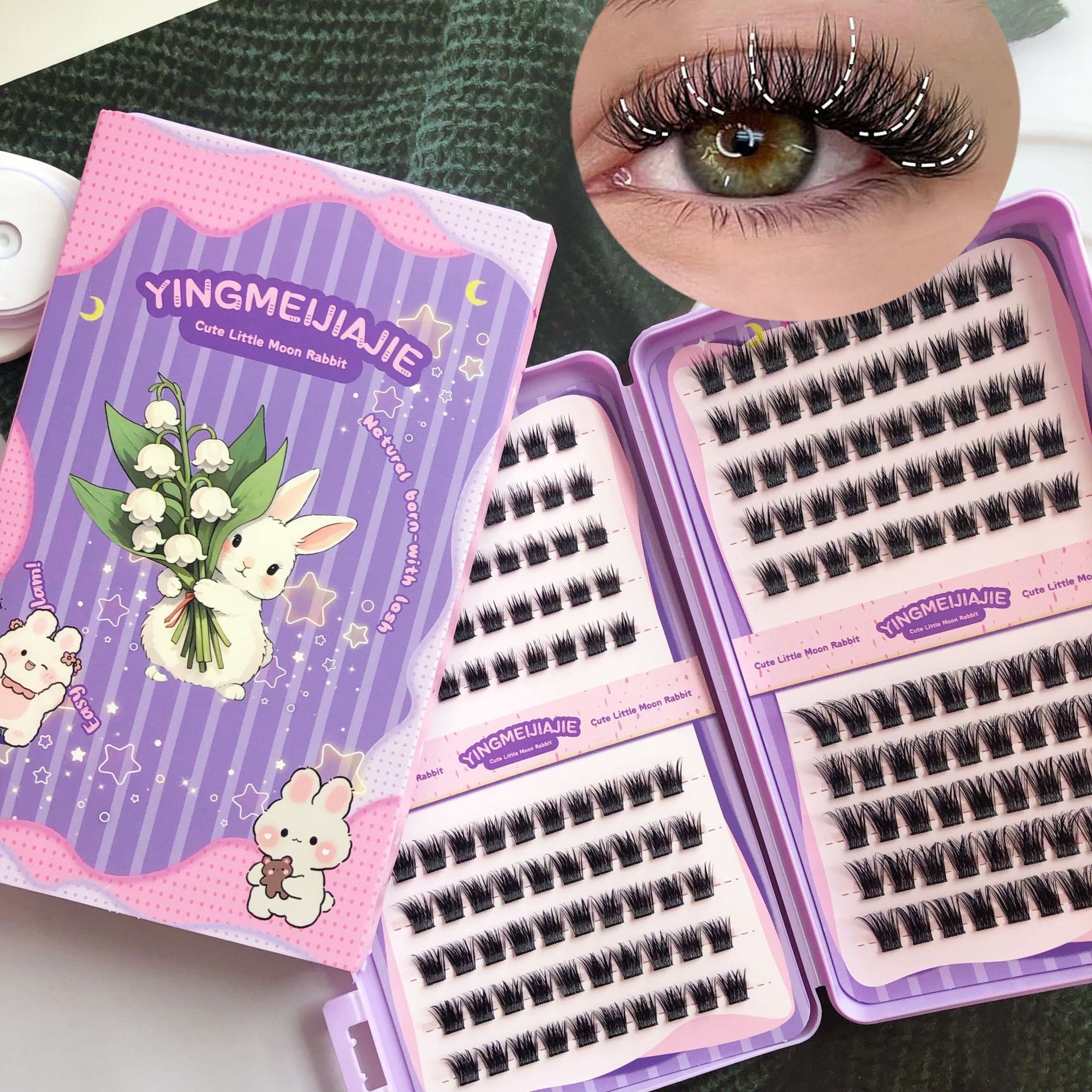 20 filas de paquete de regalo de pestañas falsas transfronterizas YF26 pestañas animadas naturales adecuadas para el juego de roles sin pegamento pestañas falsas