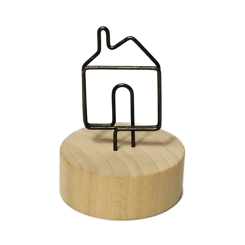 Creativo lindo Mensaje de madera titular de escritorio vertical nota mensaje clip de fotos escritorio vertical titular de la tarjeta de visita Decoración