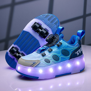 Heelys Shoes for Boys, 2025 New Style, Women's Heelys Shoes, Four-Wheel Children's Flashing Light-Up Skates, Rechargeable Shoes