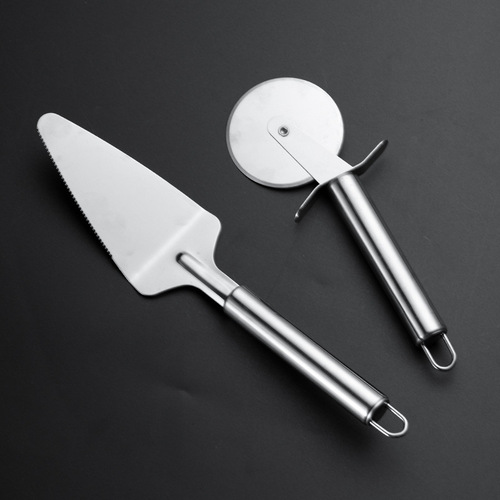 Stainless steel single-wheel pizza cutter, single-wheel pizza cutter, double-wheel pizza cutter, baking tools, cake spatula