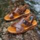 Middle-aged Sandals with Beef Sole Sandals Men's Outwear Sandals Men's Cowhide Sandals Casual Leather Shoes Men's Slippers