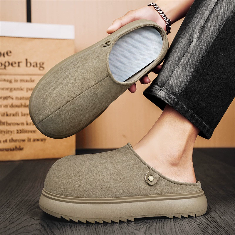 Модная мужская обувь Birkenstock, повседневная обувь, мужские слипоны с закрытым носком, мужские уличные слипоны на толстой подошве с большим носком, модный уличный стиль