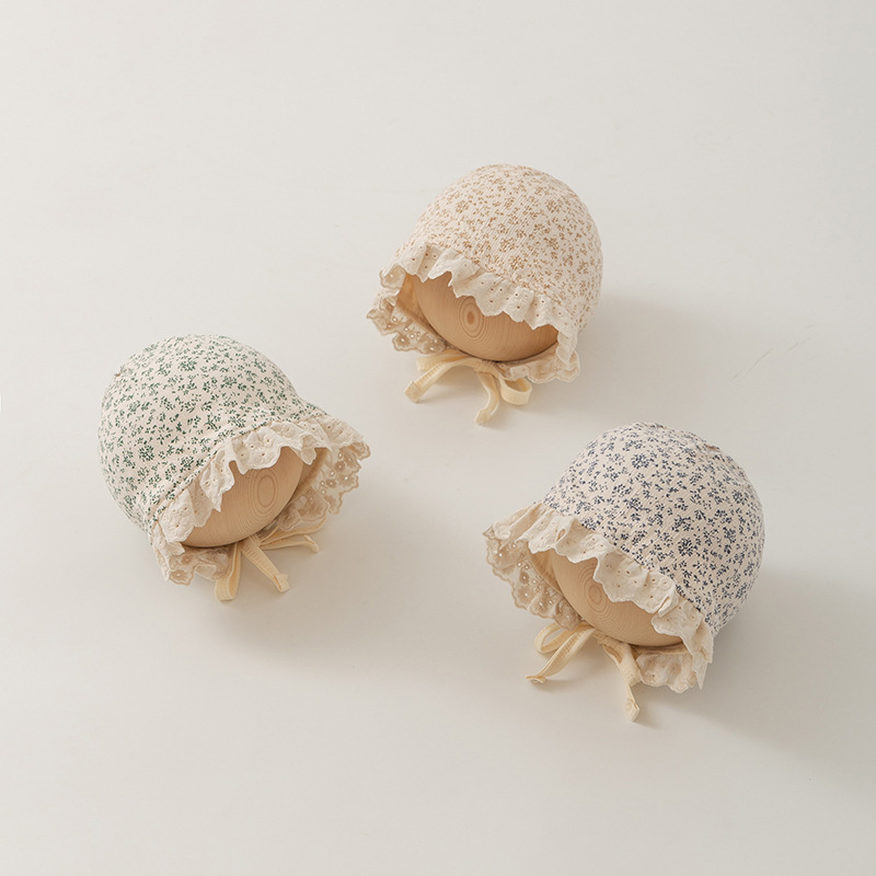 Sombrero de la corte infantil primavera y otoño gorro de princesa de flores cortas encantador versátil para bebés protectoras de oídos sombrero de protección solar
