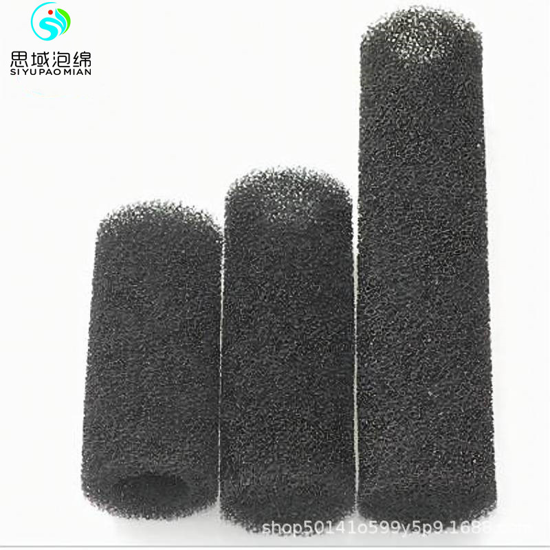 黑色50mm吸尘器污水处理圆柱过滤棉 泳池鱼缸滤水吸油爆破网海绵