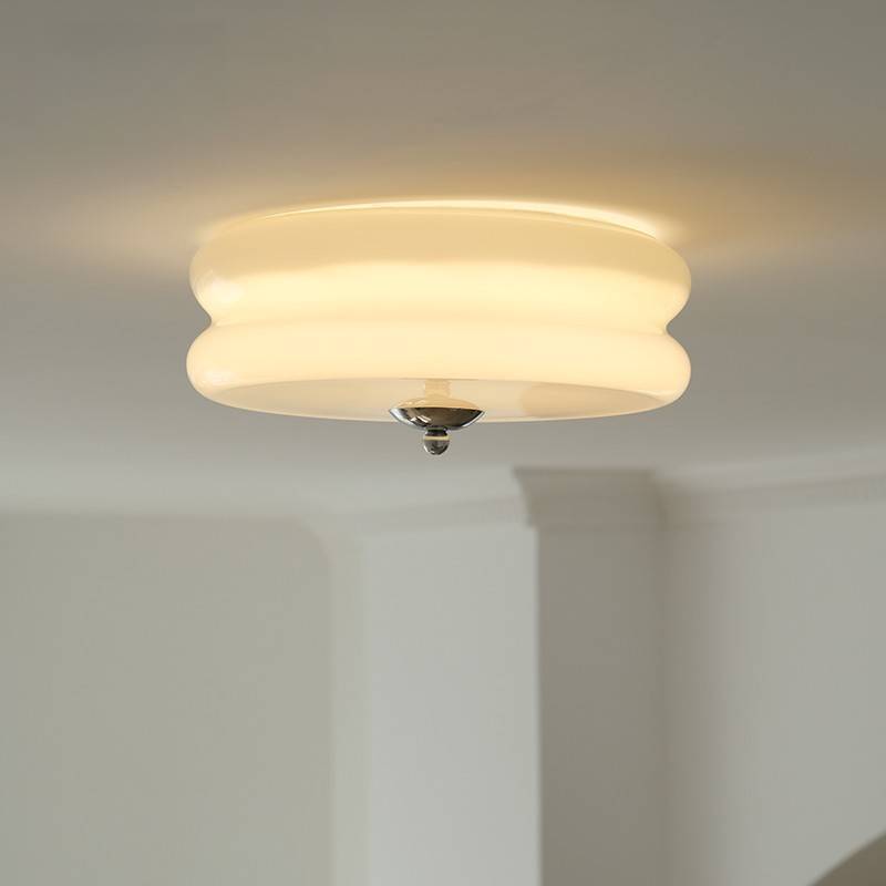 奶油風包豪斯中古法式北歐簡約吸頂燈美式臥室過道玄關氛圍玻璃燈