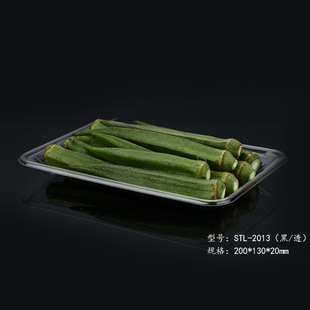 Disposable Plastic Packaging Fresh Tray Plastic PET Packaging Black Transparent