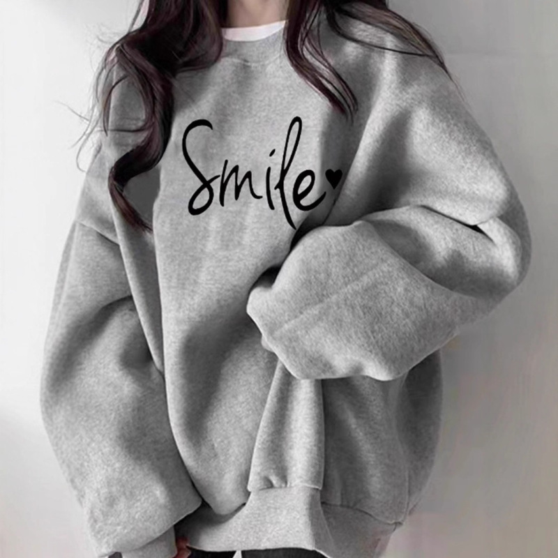 Autumn and Winter American Retro Velvet Sweatshirt for Women 2025 New Lazy Style Loose Casual Top Autumn and Winter American Retro Velvet Sweatshirt for Women 2025 New Lazy Style Loose Casual Top