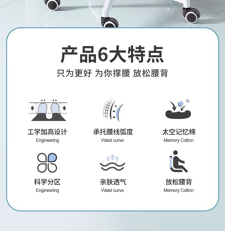 Zhebao Lumbar Pillow Cushion Seat Lumbar Support Workstation Sedentary Waist Support Back Cushion