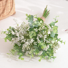 仿真绿植 12叉尤加利满天星手札 家居客厅 橱窗装饰 婚庆摄影摆件