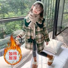 童装儿童保暖冬装2025新款中大童长款夹棉呢大衣女童加厚韩版外套
