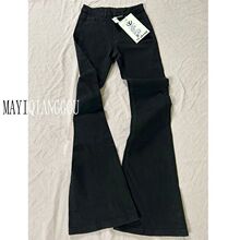 黑色微喇叭裤女长裤夏秋款2024新款高级感低腰显瘦垂感休闲修身裤